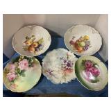 Fruit design bowls & flower design plates