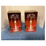 Holiday glass hurricane shade set