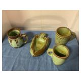 Frankoma pottery ceramic Mugs & ashtray