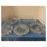 Glass bread pan & serving platters