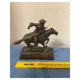 Bronze toned Winchester Cowboy Rider Horse Statue