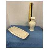 Lenox butter dish and vase