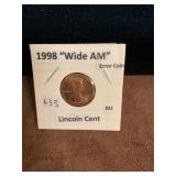 1998 wide AM Lincoln cent