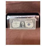 1957-A series UNC blue seal silver certificate