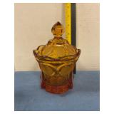 Fostoria coin Amber glass candy dish