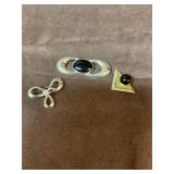 3 sterling silver pins