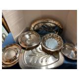 Silver-plated serving bowls & platter