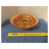 Vintage imperial carnival glass ï¿½ open roseï¿½  bowl