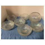 Vintage glass grape delight bowls & vase