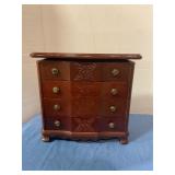 Jewelry box wood w/ 3 drawers