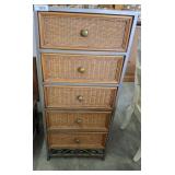 WICKER 5 DRAWER CHEST