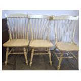 3 SPINDLE BACK DINING CHAIRS