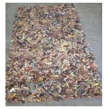 MULTICOLORED LEATHER RAG AREA RUG