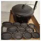CAST IRON DUTCH OVEN, PAN, MISC
