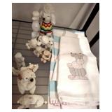 POODLE FIGURINES AND LINENS