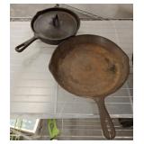 2 PC CAST IRON PANS