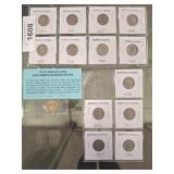 14 PCS OLD JEFFERSON NICKELS