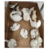CERAMIC SWAN DCOR FIGURINES