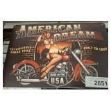MOTORCYCLE METAL SIGN 12IN
