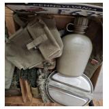 MILITARY CANTEEN, MISC POUCHES, PLATE