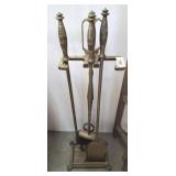 BRASS FIREPLACE TOOL SET