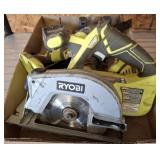 RYOBI ONE ELECTRIC SET, BATTERIES, TOOLS AND