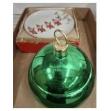 SET OF SANTA DESERT PLATES, ORNAMENT CANDY DISH