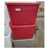 3 STORAGE TOTES W/ LIDS