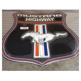 MUSTANG METAL SIGN   22X23