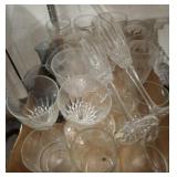 MIKASA FLUTES, ASSORTED GLASSWARE