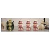 GROUP OF POODLE DECOR, CERMICS, FIGURINES
