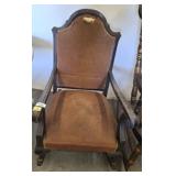VINTAGE ROCKING CHAIR W/ UPHOLSTERED SEAT/BACK