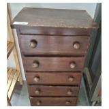 5 DRAWER ACCENT CHEST, VINTAGE, 18 X 14 X 36