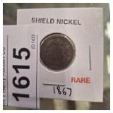 1867 SHIELD NICKEL