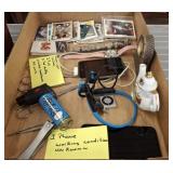 CELL PHONE, MINI CLOCKS, SPORTS CARDS