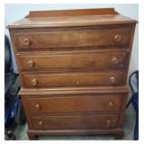 MAPLE 5 DRAWER CHEST ON CHEST
