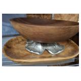 EXOTIC WOOD BOWL, PLATTER