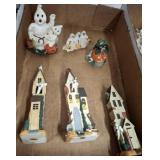 MINIATURE BIRD HOUSE FIGURINES, GHOSTS