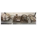GROUP FO SILVER PLATED SERVING PCS