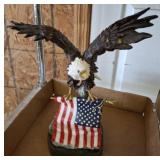 AMERICAN FLAG EAGLE STATUE 10IN