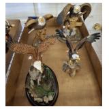 4 PC EAGLE STATUES AND FIGURINES
