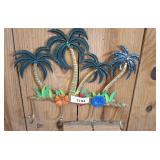METAL PALM THEMED WALL DCOR/COAT RACK