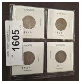 4 PCS V NICKELS