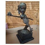 BRONZE TYPE FIGURINE VIOLIN PLAYER