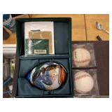 SIGNED BASEBALLS, GLASS EAGLE ORNAMENT