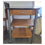 GRANET ROLLING KITCHEN ISLAND W/