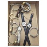 WATCHES, , COSTUME JEWELRY, TRAY LOT
