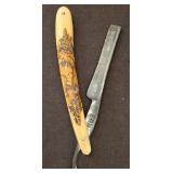 ERN 160 CARVED HANDLE STRAIGHT RAZOR