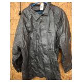 LEATHER TYPE JACKET, UNMARKED VERY BIG