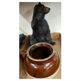 CROCK AND BEAR DECOR FIGURINE